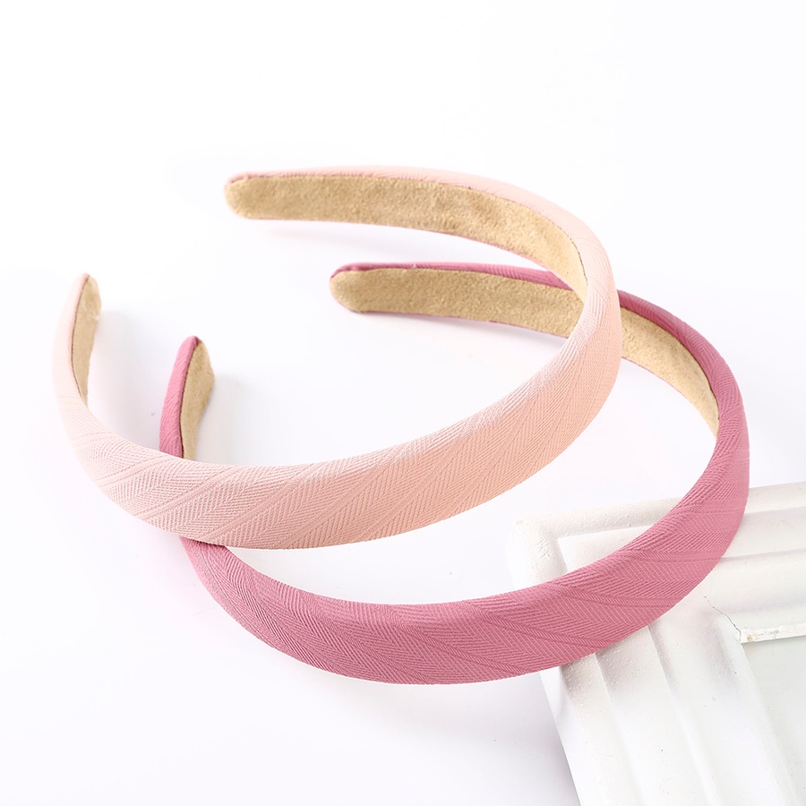 Băng đô cài tóc vải xốp mỏng gân sọc màu trơn phong cách Hàn Quốc thời trang dành cho nữ