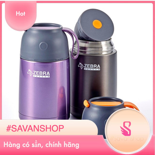 Bình ủ cháo cho bé - Bình giữ nhiệt INOX cao cấp ZEBRA 650ML - Giữ nhiệt lên đến 12h, nhập khẩu Thái Lan
