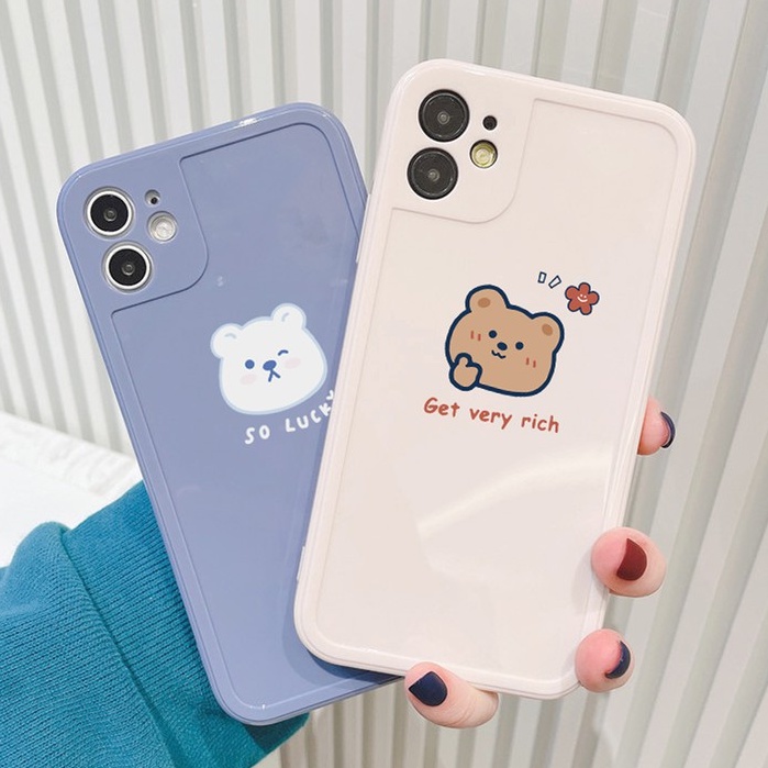 Ốp lưng IPhone  viền nổi bóng Gấu Soso 6/6plus/6s/6splus/7/7plus/8/8plus/x/xr/xs/11/12/13/14/Pro/Plus/Promax VNB182