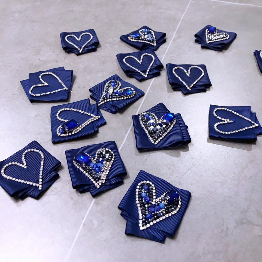 Tag Tim Cài Áo Cao Cấp NKN Thiết Kế Màu Xanh Navy, Thanh Lịch