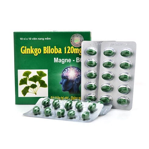 Ginkgo Biloba 120mg - cải thiện trí nhớ, giảm mất ngủ, hoạt huyết dưỡng não, có thêm Magie B6 - Hộp 100 viên