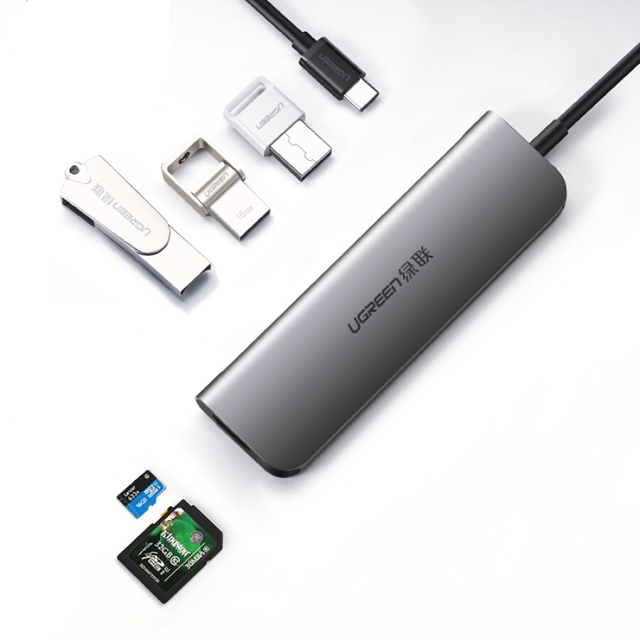 Cáp chuyển chia cổng type C sang HDMI, USB cho laptop, điện thoại tiện lợi