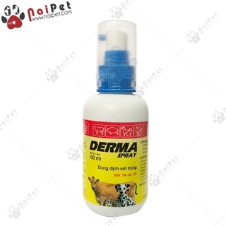 Dung Dịch Sát Trùng Chữa Bệnh Ngoài Da Nhiễm Khuẩn Da Derma Spray Hanvet Chai 100ml