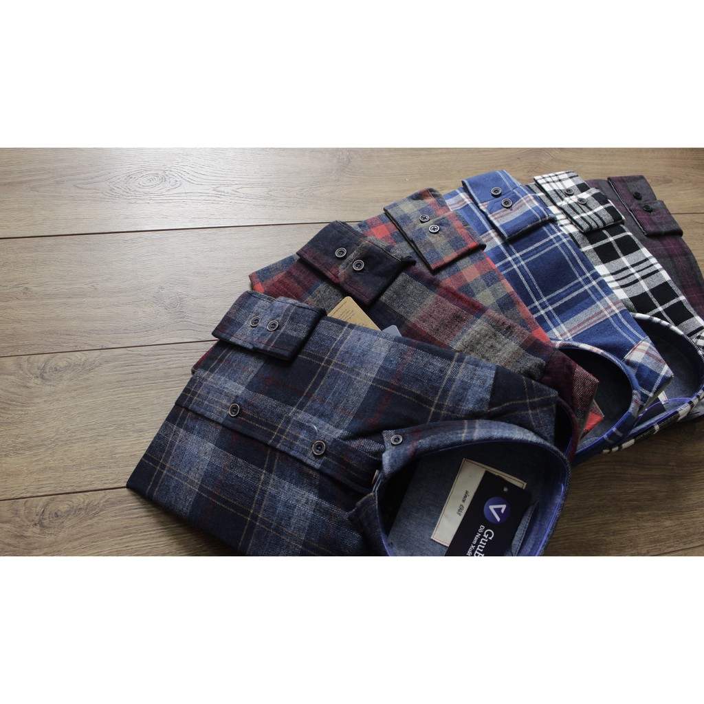 Sơ mi flannel mùa thu (60kg - 90kg) NoBrand