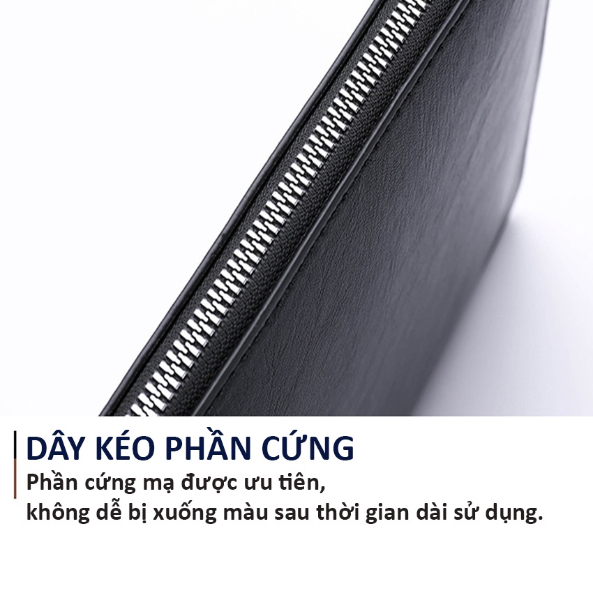 Ví Nữ Cầm Tay Tuxa Da Cao Cấp Chống Chày Xước Nước Đựng Điện Thoại Ipad Đi Tiệc Làm Bóp Nam Nữ Tuxa Store | BigBuy360 - bigbuy360.vn