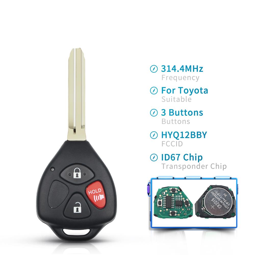 Chìa Khóa Điều Khiển Từ Xa Thông Minh 314.4mhz Hyq12bby Id67 Chip Cho Toyota Rav4 / Hilux / Camry Car