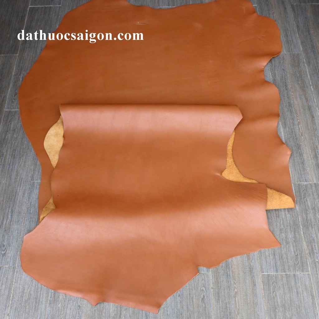 10 Pia Da Bò Aniline Màu Nâu Caramel - Bán Da Bò Miếng