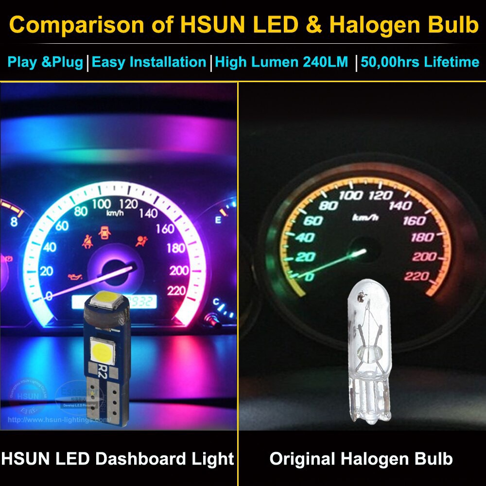 1 Đèn LED T5 3SMD 3030 Siêu Sáng Gắn Bảng Điều Khiển Trung Tâm Xe Hơi