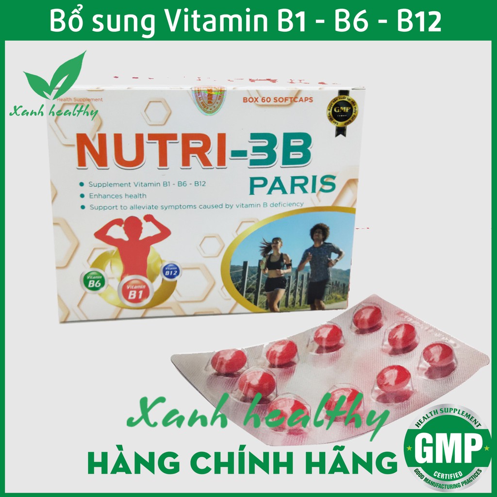 Viên uống Bổ sung B1, B6, B12, kẽm, thymomodunin NUTRI - 3B Paris - Tăng cường sức khỏe, nâng cao sức đề kháng