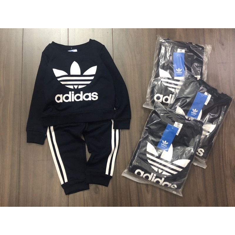 Set bộ nỉ da cá in logo adi das cho bé trai bé gái