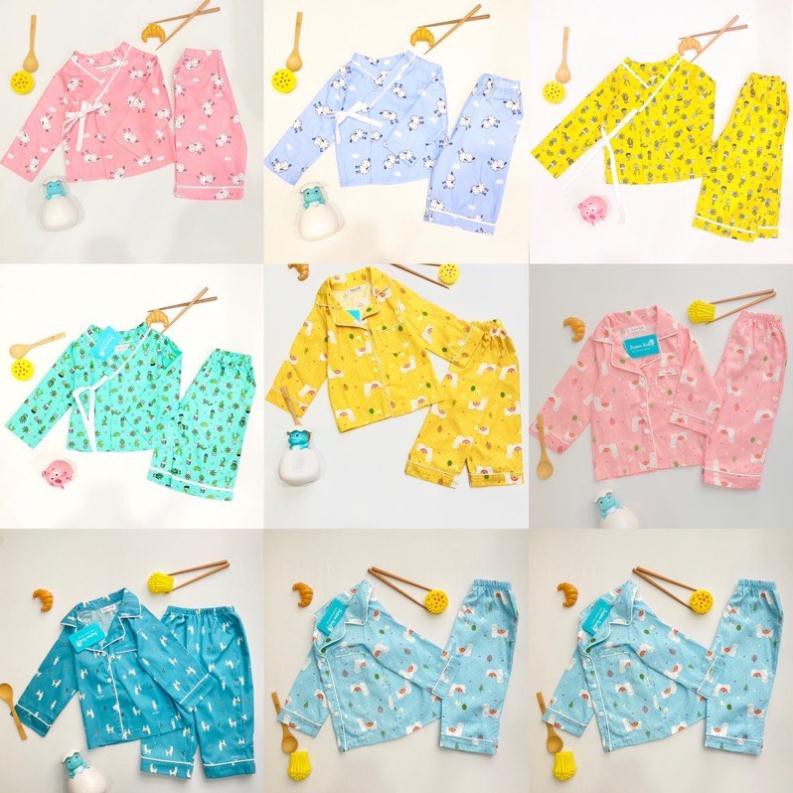 Bộ Yukata, pijama cho bé, bộ đồ mặc nhà dài tay cho bé từ 2-6 tuổi - dude kids