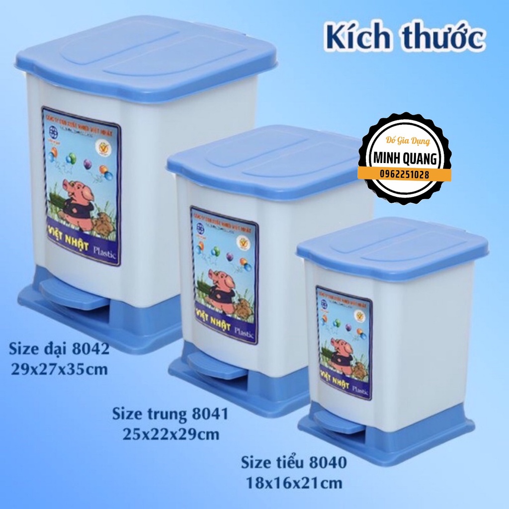 Thùng Rác Đạp Chân 3 Size Nhựa Việt Nhật Cao Cấp, Thùng Đựng Rác Nắp Bật Tiện Ích Nhà Bếp