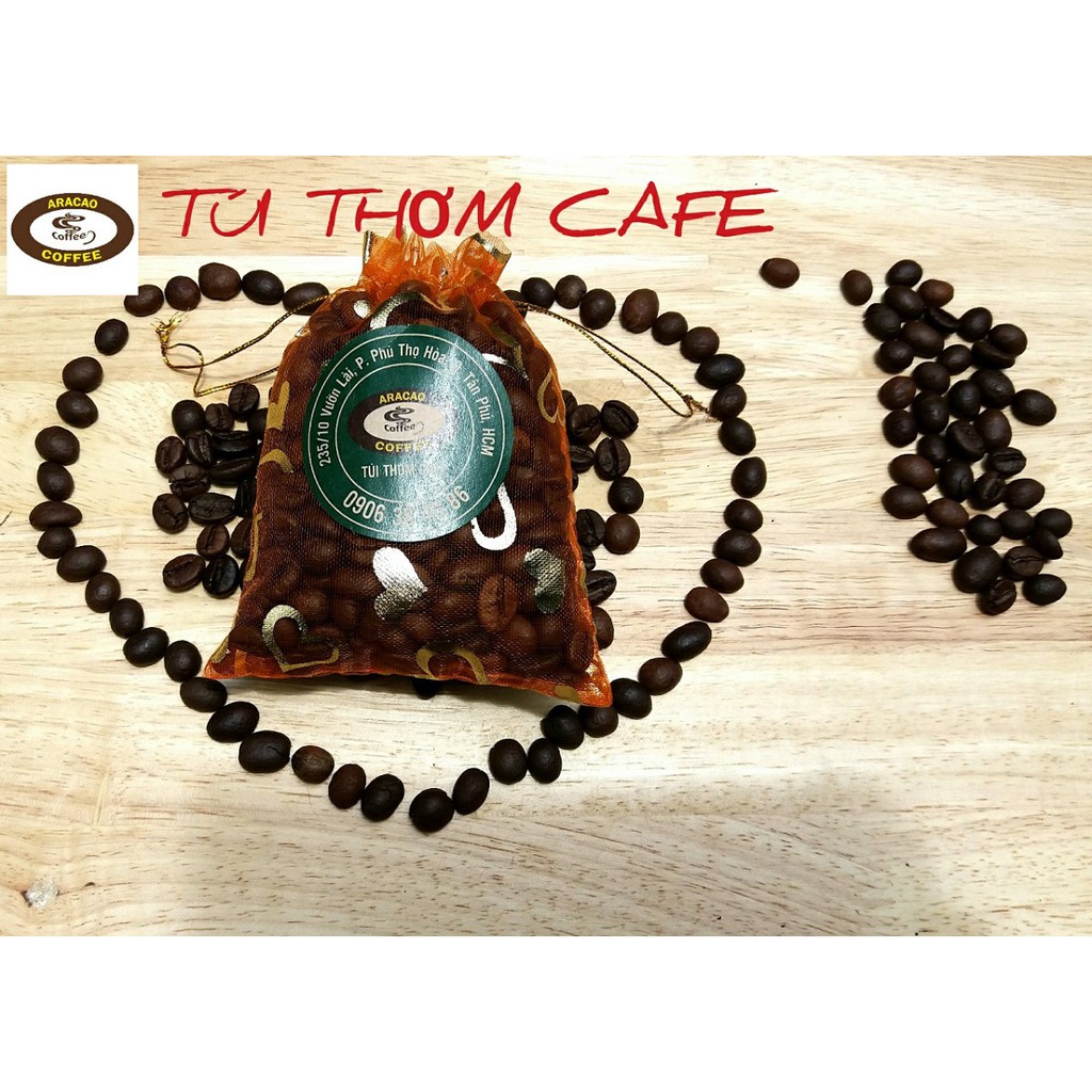 50g Túi thơm cà phê, hạt cafe nguyên chất, rang mộc - ARACAO COFFEE