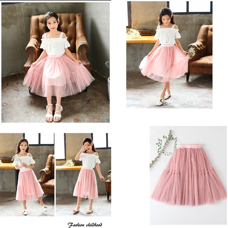 Chân váy xoè tulle cho bé gái 3-12 tuổi
