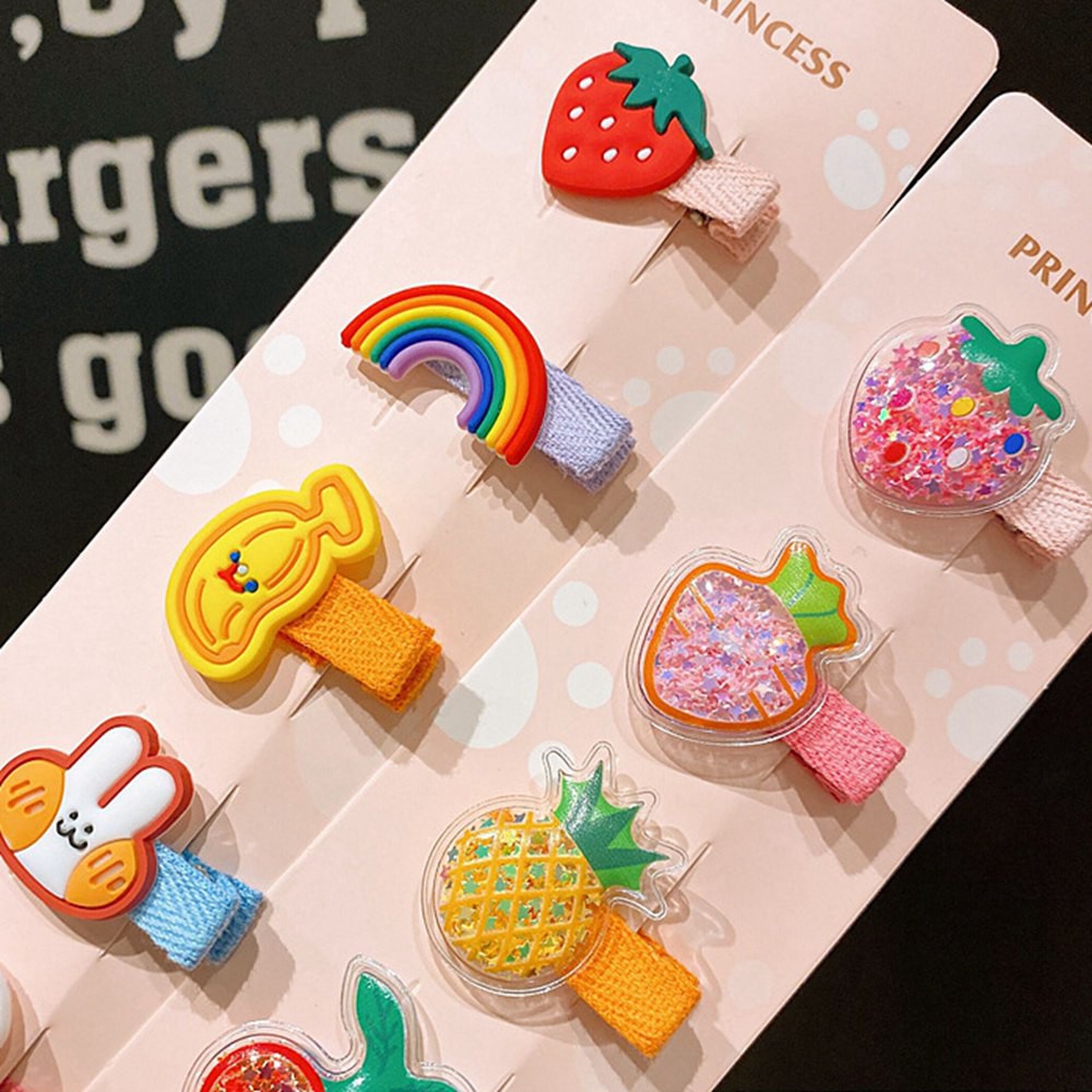 Set 5 Kẹp Tóc Kiểu Hoạt Hình Xinh Xắn Đáng Yêu Dành Cho Bé Gái