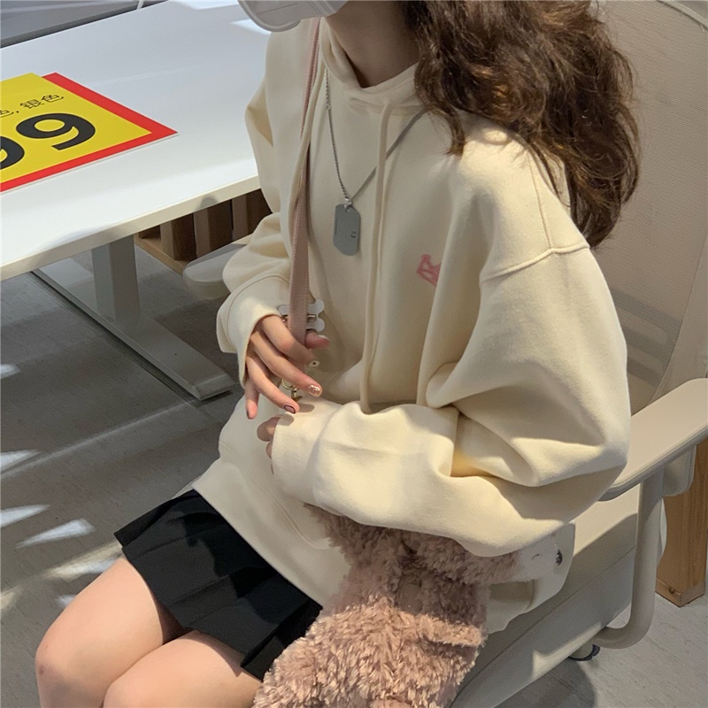 Áo Hoodie Dáng Rộng Họa Tiết In Thiết Kế Mới Thời Trang Mùa Thu Dành Cho Nữ