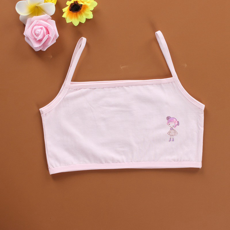 Áo Ngực Không Đường May Vải Cotton Mềm Cho Bé Gái