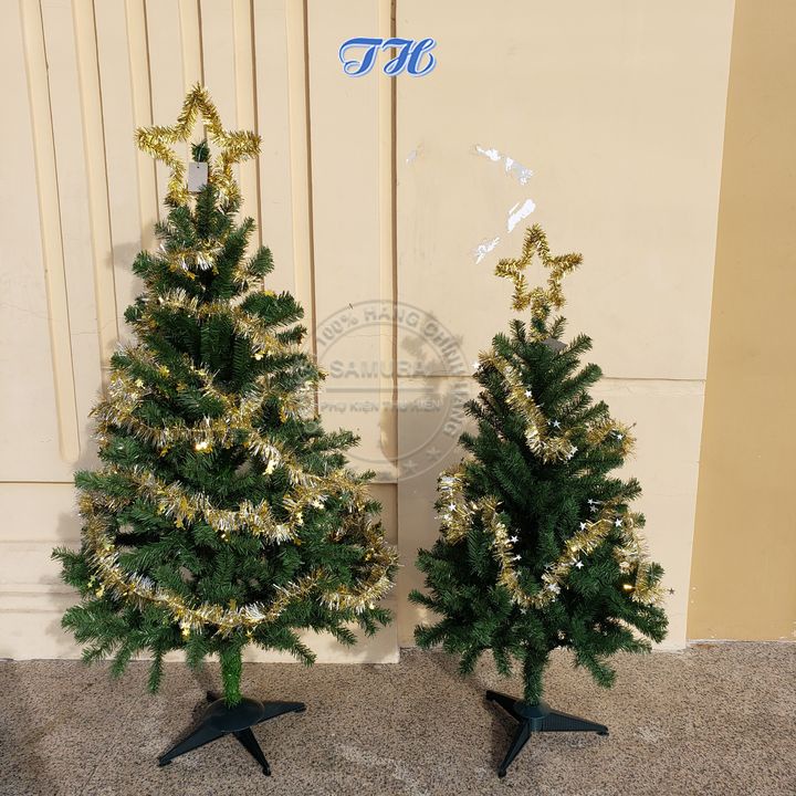 Cây thông noel 1m5 + ĐÈN LED trang trí nhà cửa, phòng khách, mùa giáng sinh tặng kèm ngôi sao và dây kim tuyến