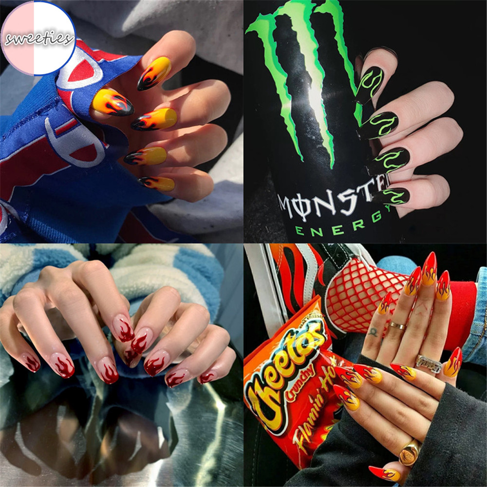 [Hàng mới về] Set 24 móng tay giả họa tiết độc đáo dễ thương