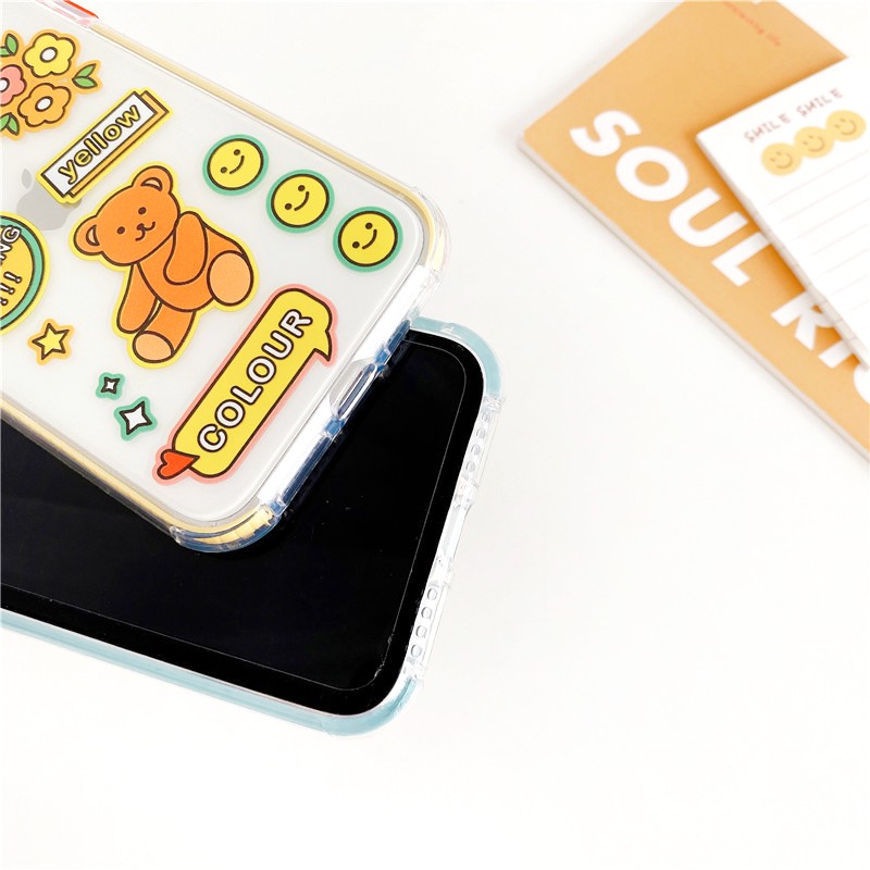 Ốp lưng iphone Bear & Dino viền màu chống trượt 5/5s/6/6plus/6s/6splus/7/7plus/8/8plus/x/xr/xs/11/12/pro/max/plus/promax | BigBuy360 - bigbuy360.vn