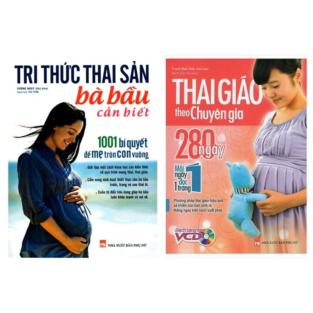 Sách - Combo Về Kiến Thức Mang Thai: Tri Thức Thai Sản Bà Bầu Cần Biết + Thai Giáo Theo Chuyên Gia [Minh Long]