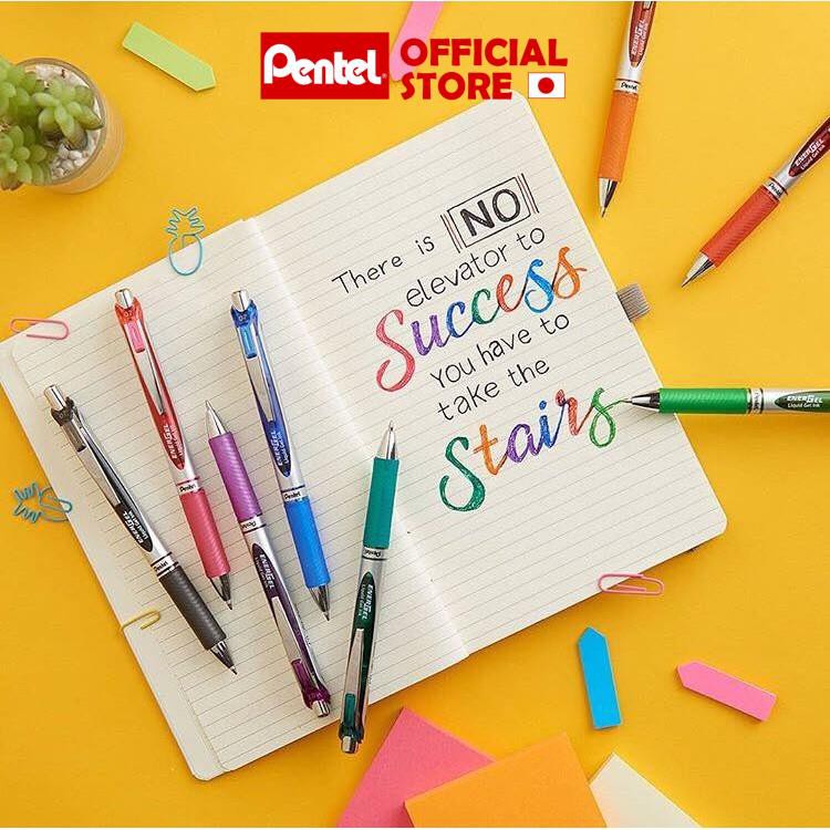 Bút Bi Pentel Energel BLN75 / BL77 /BL80 | Bút Ký Mực Gel Cao Cấp Siêu Nét Siêu Mượt | 12 Màu | Khô Nhanh Không Lem Nhòe