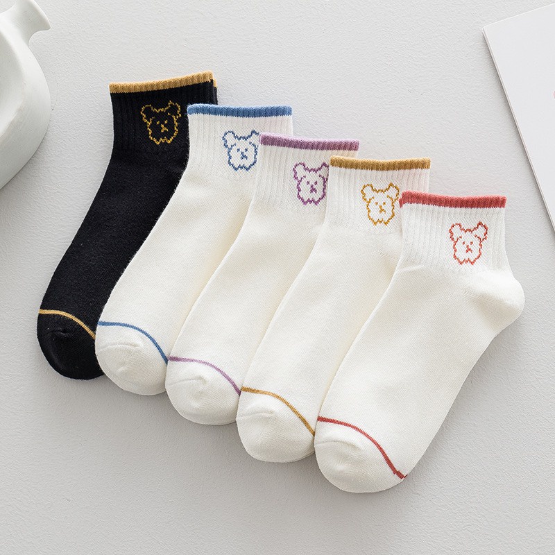 Vớ cổ ngắn nam nữ tất cún viền cổ thấp cotton thời trang đẹp kháng khuẩn thấm hút mồ hôi tốt MONEY VN007