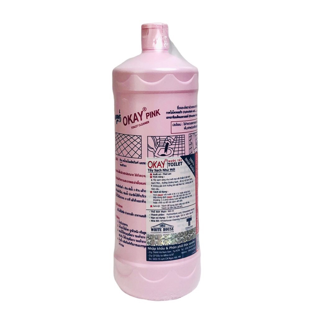 Nước Tẩy Bồn Cầu Okay Pink 960ml | Xuất Sứ Thái Lan