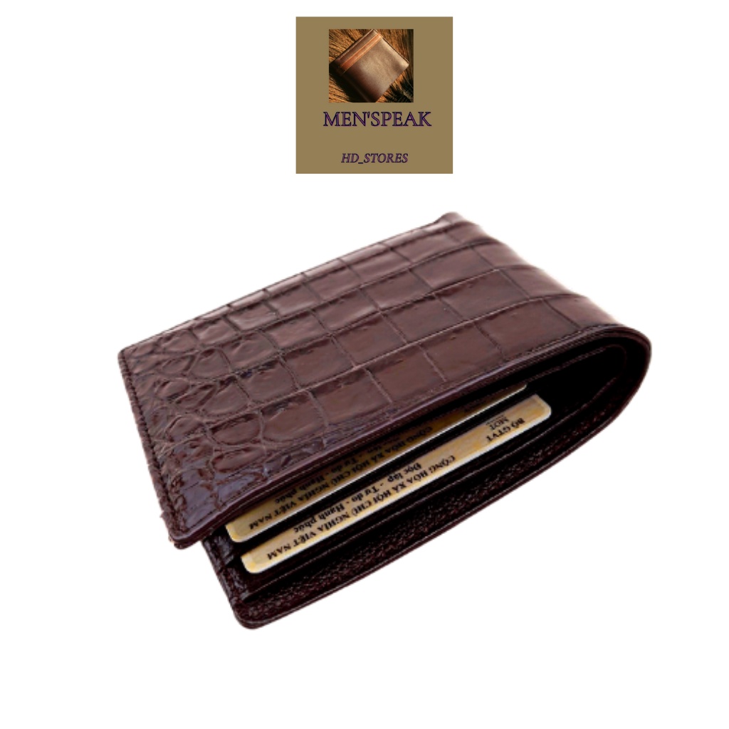 Ví da nam cao cấp, bóp da nam , ví da cá sấu nam 2 mặt da bụng.