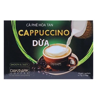 (HSD 08/08/2021) Cà Phê Cappuccino Hoà Tan Dừa DakMark (10 Gói x 17g)