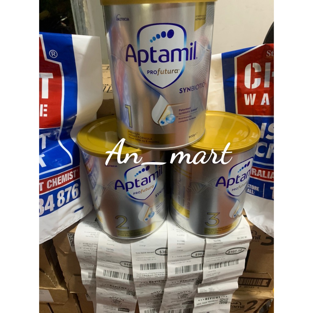 Sữa Aptamil ProFutura Úc Mẫu Mới Số 2, 3 ,1, 4  Hộp 900G Nhập Khẩu Nội Địa Australia Hàng Bay Air