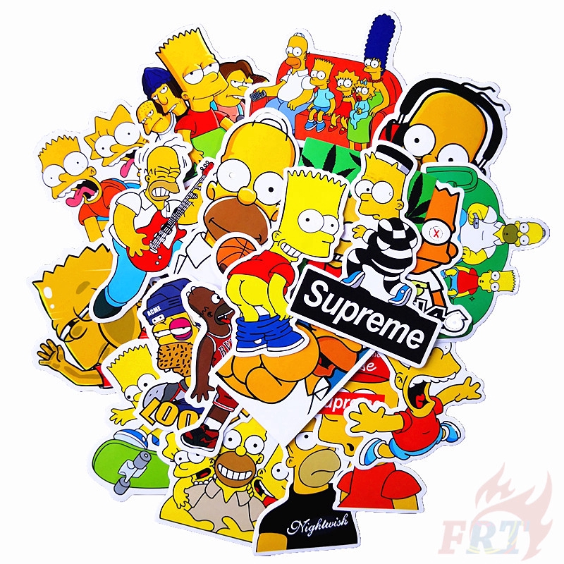 ❉ The Simpsons ： Fashion Brand Giấy và decal dán tường A ❉ 25Pcs/Set Cartoon Fashion DIY Doodle Decals Stickers