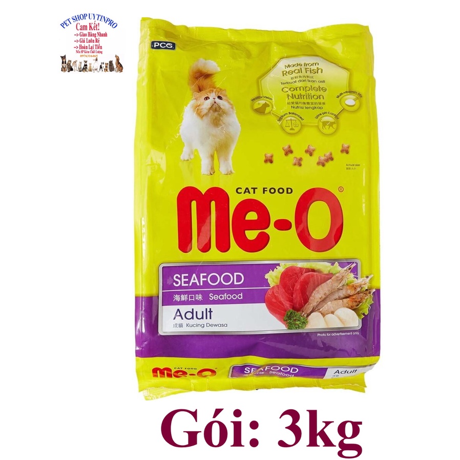 Thức ăn hạt cho Mèo Me-O Gói 3kg Xuất xứ Thái Lan Giúp bổ sung dinh dưỡng, Tăng cường miễn dịch, Cung cấp đủ năng lượng