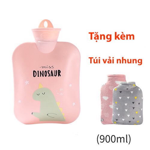 Túi nóng chườm bụng PUHA 900ml, túi chườm ấm nóng sưởi ấm bụng kinh giảm đau hiệu quả cho nữ, điều trị trấn thương.