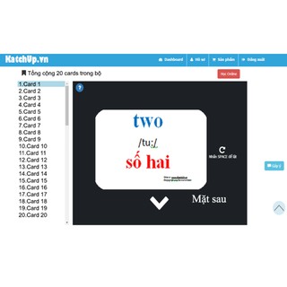 Flashcard tiếng Anh cho bé KatchUp - Số