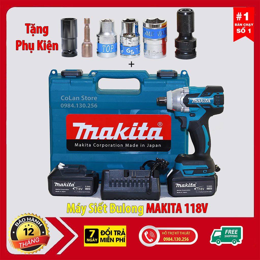 máy siêt bulong makita 198v KHÔNG CHỔI THAN - BẮN BULONG BẮN VÍT BẮN TÔN