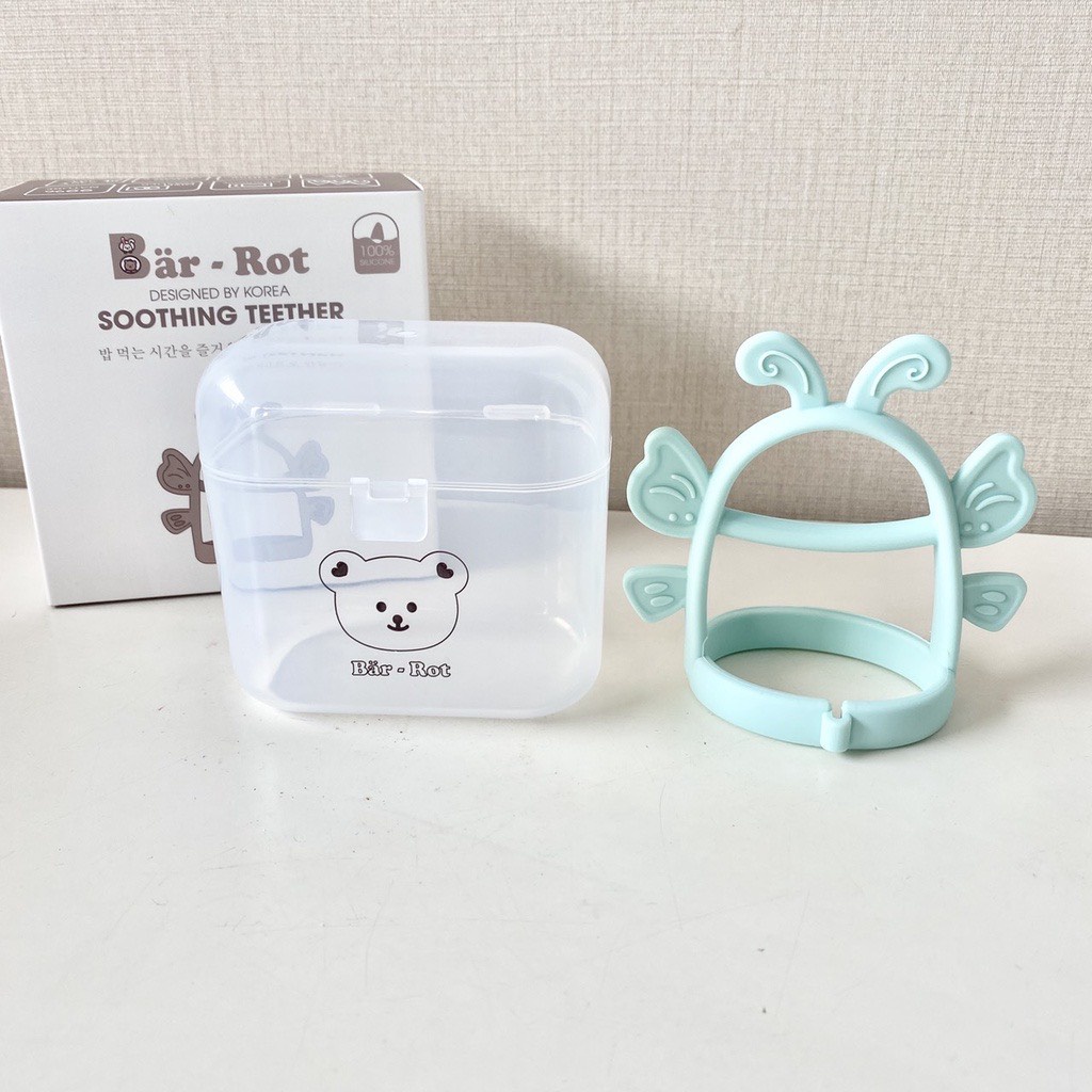 (TẶNG KÈM HỘP ĐỰNG) Gặm nướu Silicon Bar rot gấu cho bé từ 3 tháng siêu mềm siêu xinh (BARROT)
