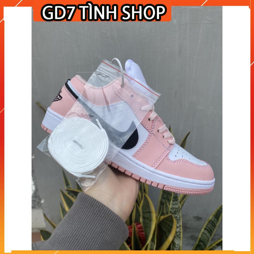 Giày Jordan hồng nữ cổ thấp, Giày Jordan 1 low màu hồng nhạt cho nữ cực xinh dễ phối đồ full phụ kiện