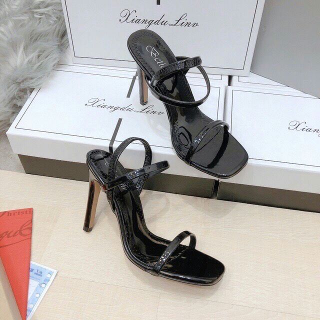 Sandal quai mảnh gót 7cm