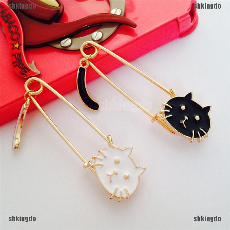 THINH Huy Hiệu Cài Áo Hình Mèo Đen Trắng Thời Trang