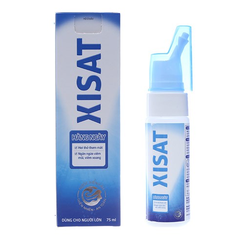 Nước biển sâu XISAT - Xịt sạch thông mũi (Lọ 75ml) - Nước biển sâu sạch thông mũi người lớn Xisat