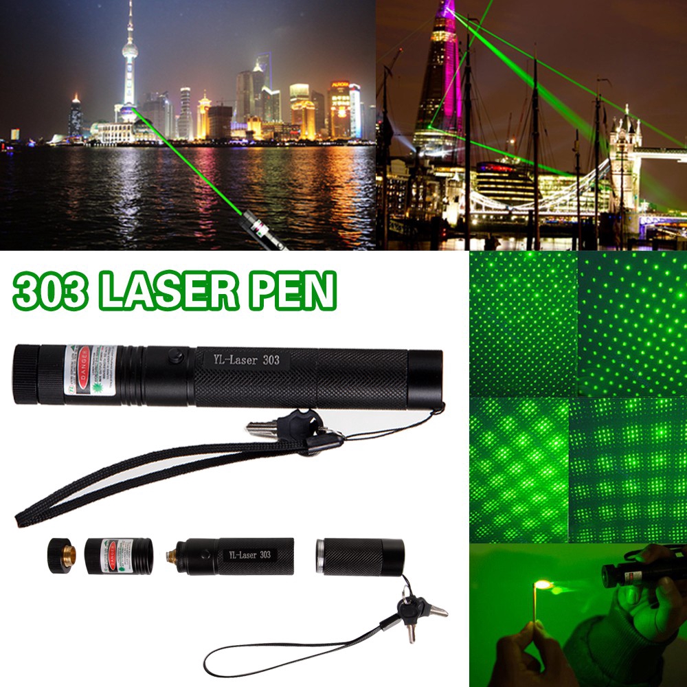 yingyubig discount 1mW 303 Power Green Laser Pen Pointer Torch Adjustable Focus 532