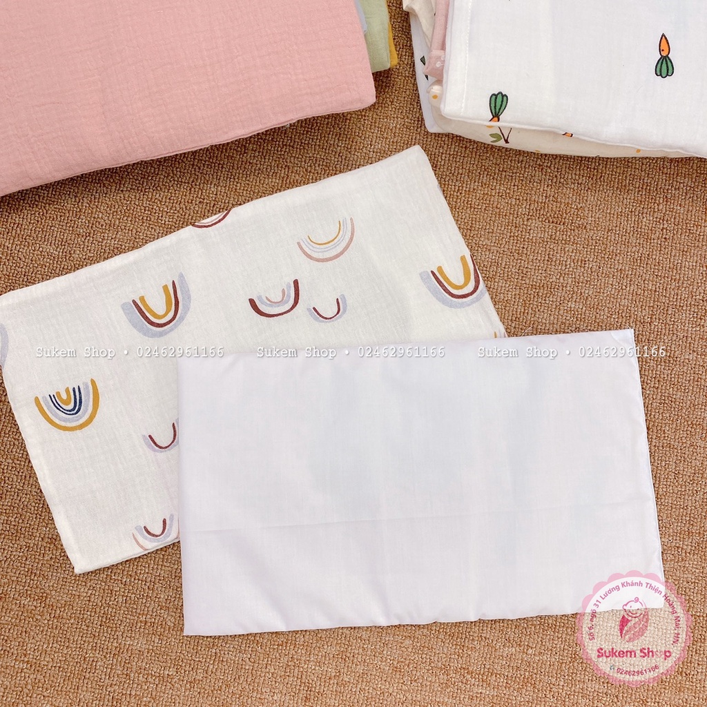 Gối Xô Sơ Sinh/Gối Xô Tai Gấu BéBé Mềm Mỏng Nhẹ Êm Ái Cho Bé