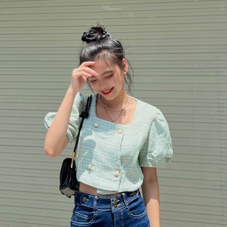 Áo Kiểu Bố Tay Phồng TH-183