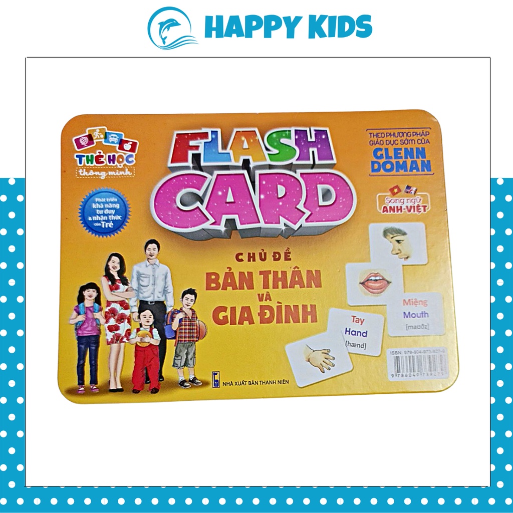 Thẻ học theo chủ đề song ngữ Việt - Anh chủ đề bản thân và gia đình, thẻ Flashcard cho bé từ 0-6 tuổi HAPPY KIDS247