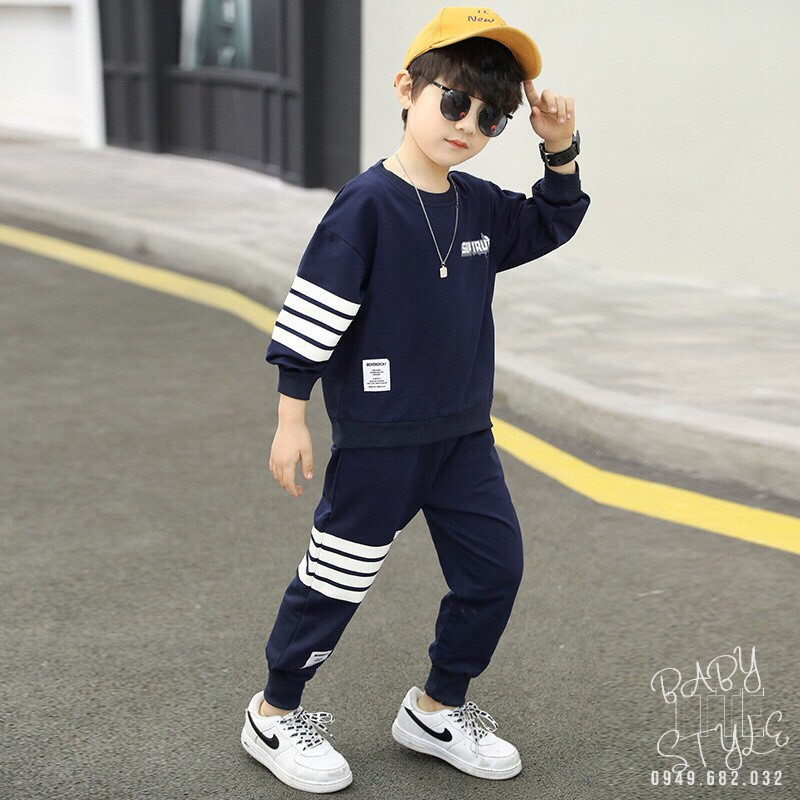 Bộ quần áo thu đông &quot;SN TRUTH&quot; 14-45kg cho bé trai 4-14 tuổi. Năng động, phong cách. B33