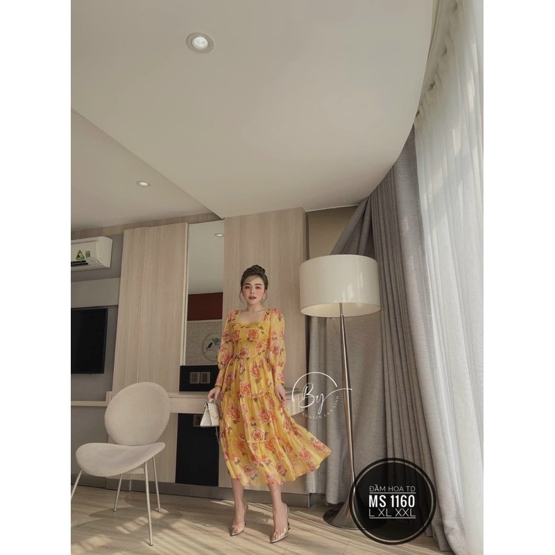 đầm maxi hoa vintage cổ U Bigsize 55kg-95kg🌸🌸 | BigBuy360 - bigbuy360.vn
