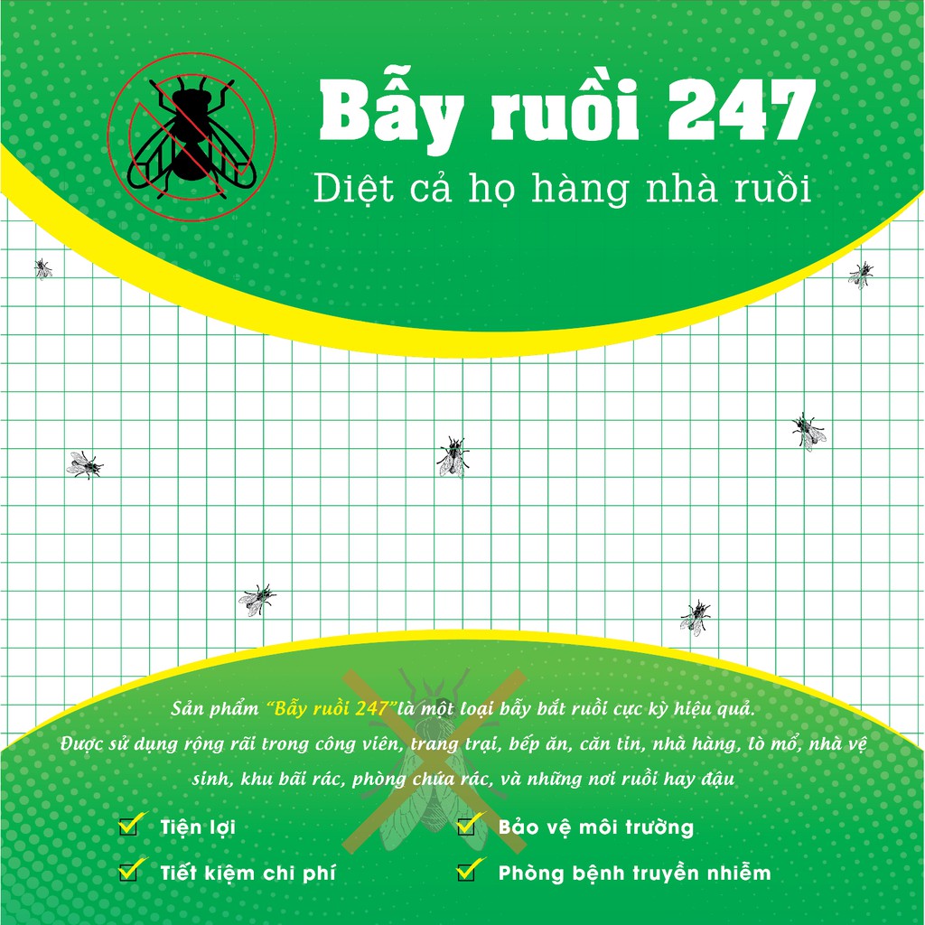 Lồng Bẫy Ruồi 247 - Bẫy bắt ruồi hiệu quả, Tiết Kiệm Chi Phí, Không Hóa Chất