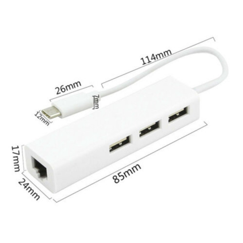 Bộ chuyển đổi cáp USB Type C 3.1 sang USB RJ45 Ethernet Lan cho Macbook