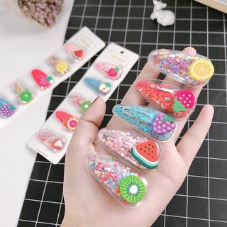 VỈ SET 5 KẸP TÓC HÌNH HOA QUẢ CHO BÉ YÊU